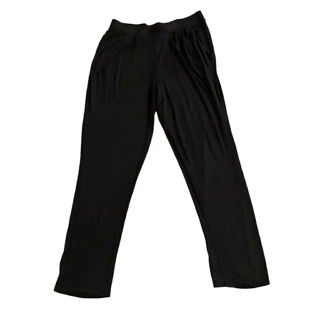 Matty M Spandex Black Jersey Loungewear MidRise Lagenlook Comfortable Sz S